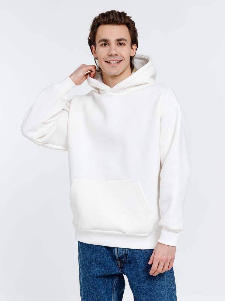 Худи оверсайз унисекс Go Easy, молочно-белое, фото 6