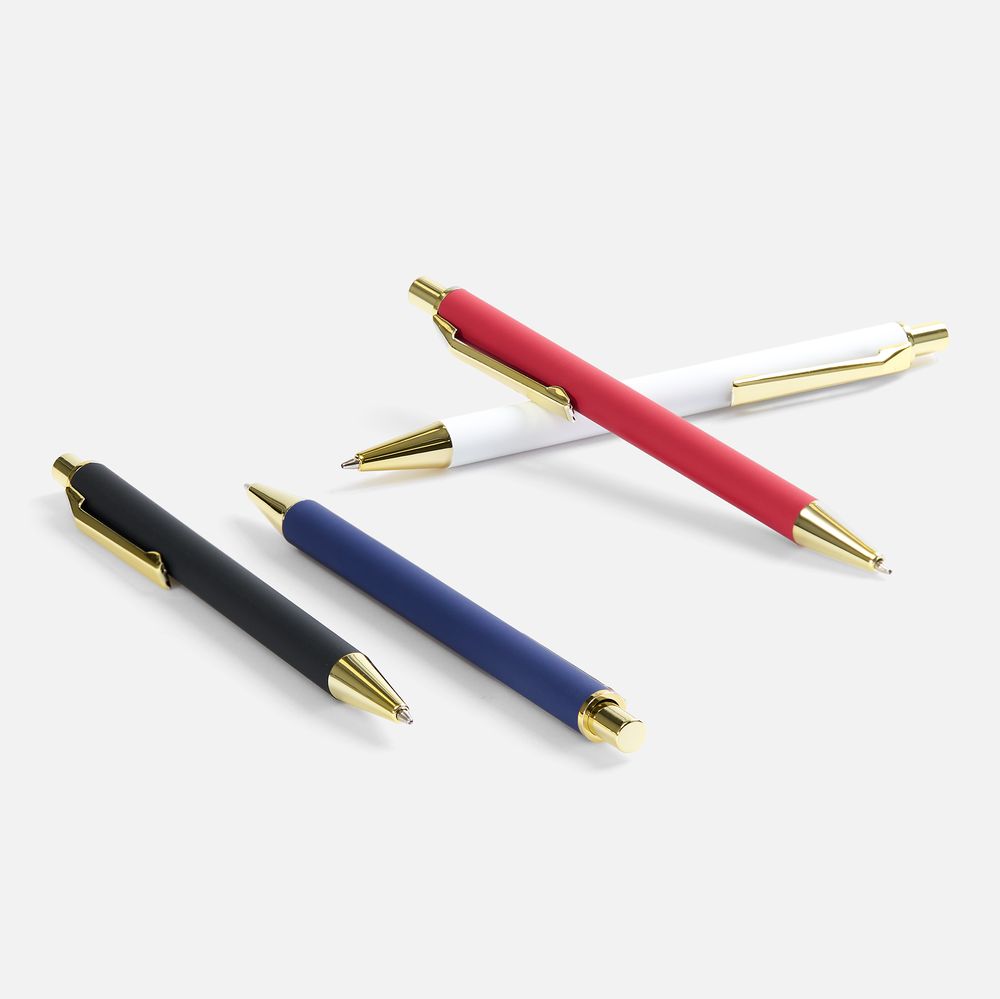 Ручка шариковая Lobby Soft Touch Gold, белая, фото 5