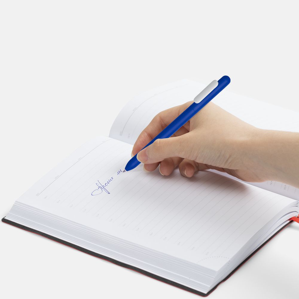 Ручка шариковая Swiper Soft Touch, синяя с белым, фото 4