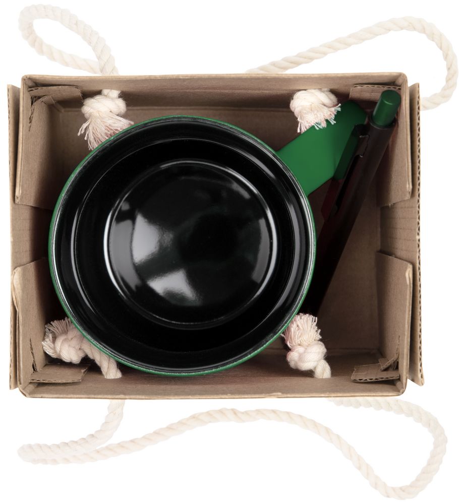 Набор Color Block: кружка и ручка, зеленый с черным, фото 2