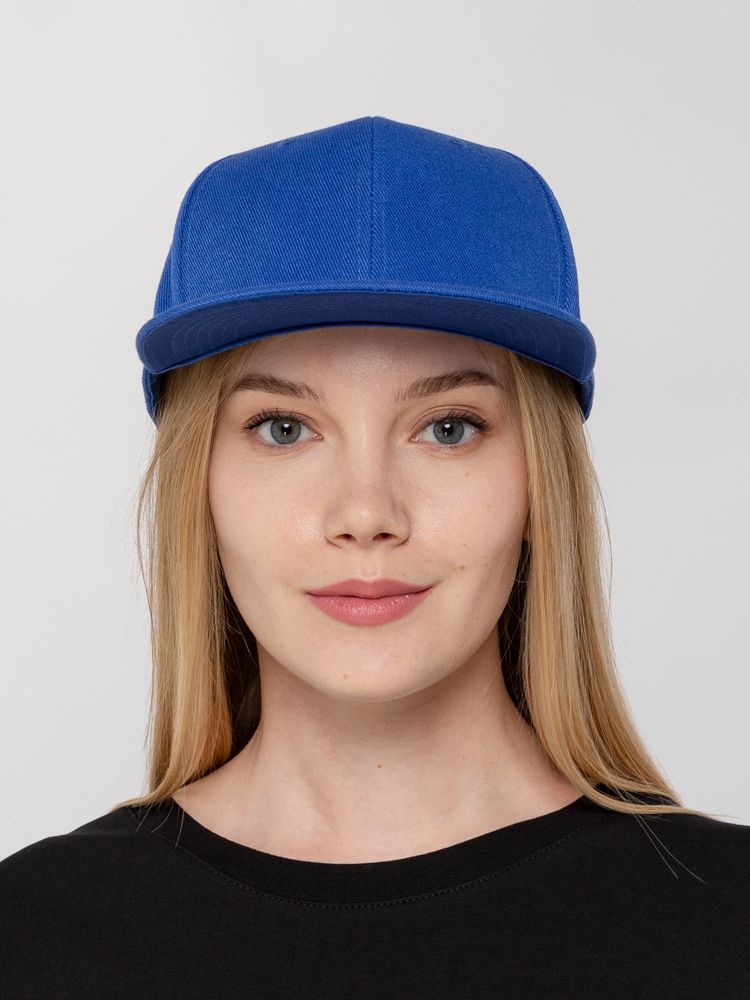 Бейсболка Snapback с прямым козырьком, ярко-синяя, фото 4