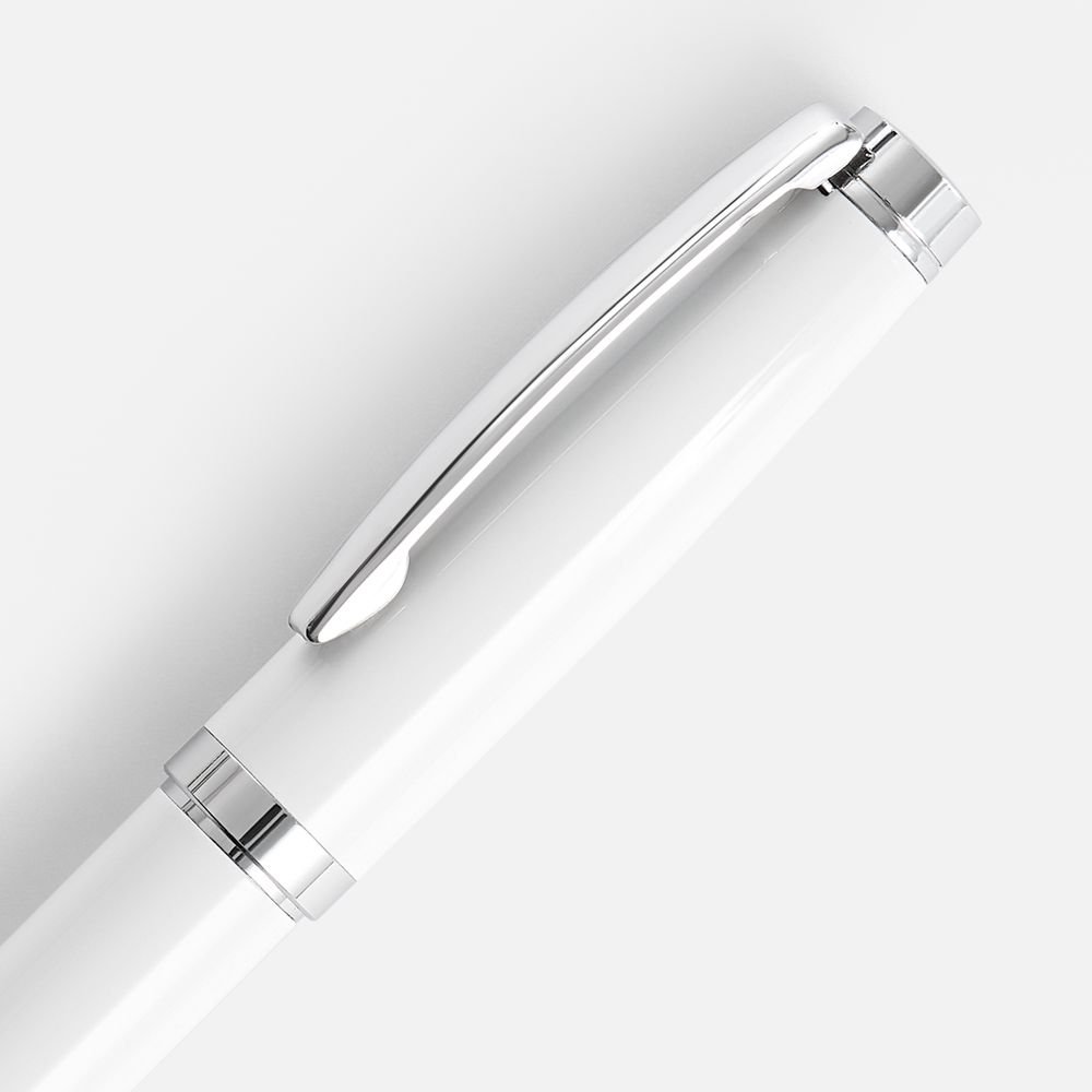 Ручка шариковая Letra Chrome, глянцевая, белая, фото 3