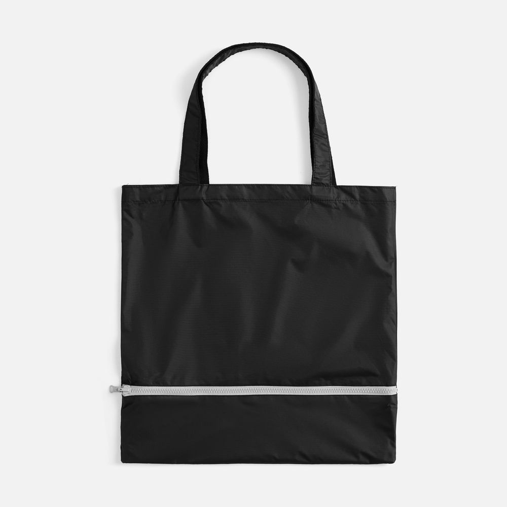 Зонт складной PackWise в чехле-шопере, черный, фото 4