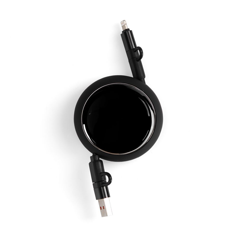 Складной кабель с переходниками pocketCoil, черный, фото 4